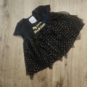 Black and Gold Polka‎ Dot Dress